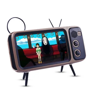 Retro TV Shape Bluetooth Wireless Speaker & Phone Holder