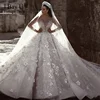 Luxury Champagne Arabic Beaded Bridal Gowns Wedding Dress