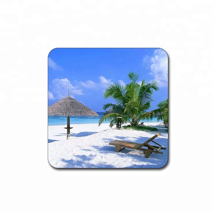 

Manufacturer Beach Scenery Heat Transfer korean style Logo Cheap Custom Neoprene Cup Coaster, Customized color