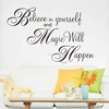 Magic Will Happen Inspiration Quote Wall Sticker decal Home decor Wallpaper Wall Mural Believe In Yourself