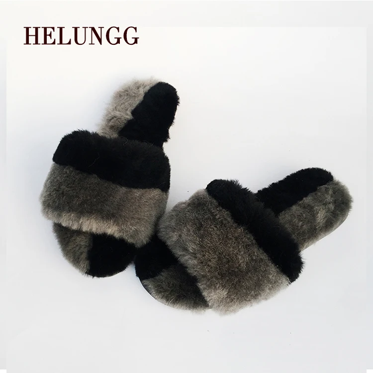 
2020 new arrival handmade chic fashionable soft warm anti skid Winter 100% Wool indoor Slippers For Women 