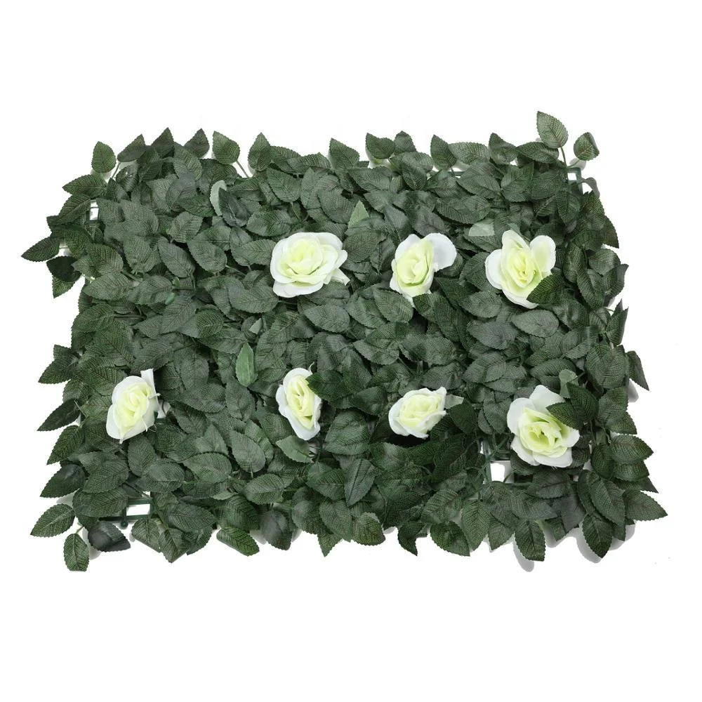 

Artificial Plant Wall with colorful rose for Interior Decoration, Green