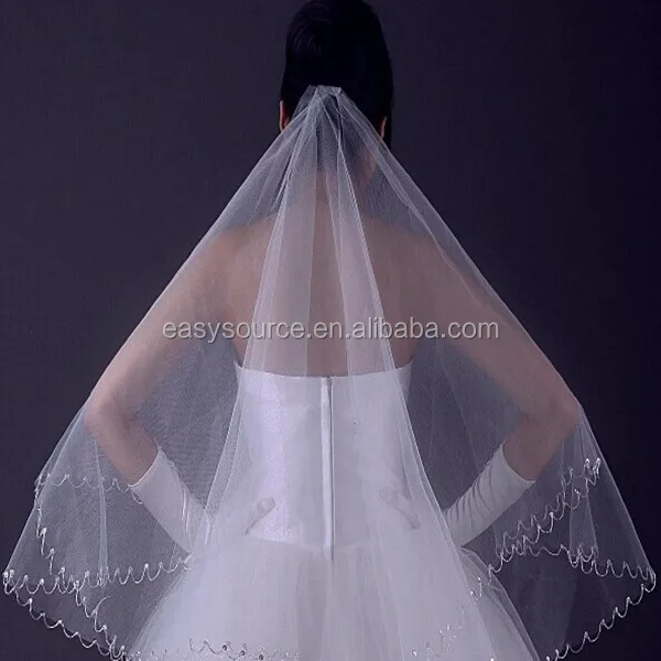3M Cathedral Length Lace Edge Bride Wedding Bridal Veil Long Trails Net Yarn US