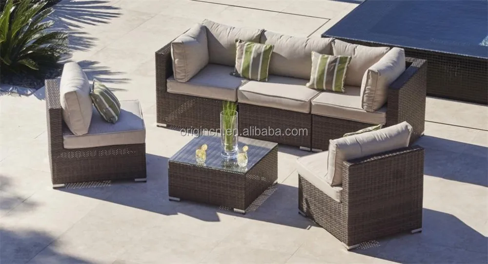 5 Seater Cheap Small Outdoor Space Used Sitting Sofa Chair Rattan