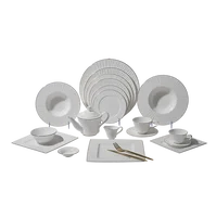 

European Bone China Dinnerware Set Dishes, Round Dinner Table Set, Durable Fine Bone China Dinnerware>