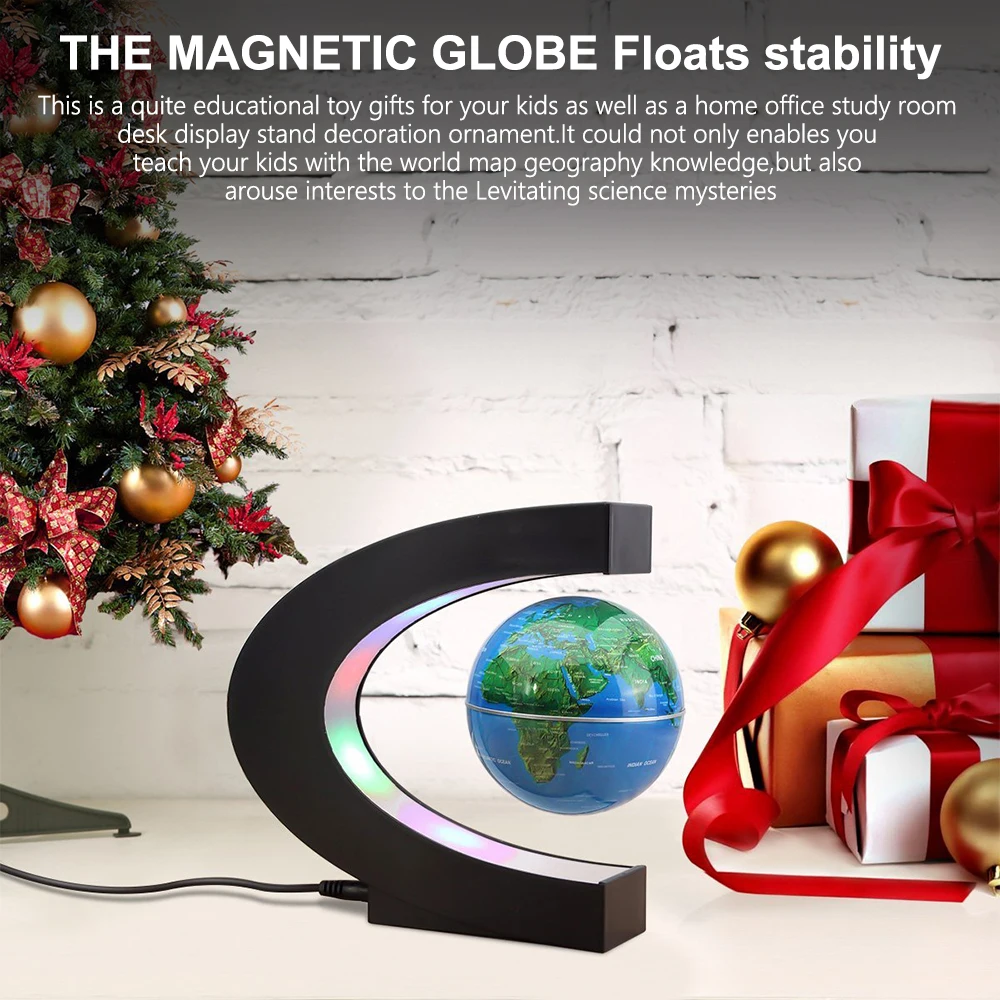 Mapa do Mundo de Alta Tecnologia de Cabeceira Candeeiro de Mesa para o Presente dos Miúdos Donwei Levitação Magnética Globo Antigravidade Led Night Luz Decoração Interior 4 Luzes noturnas