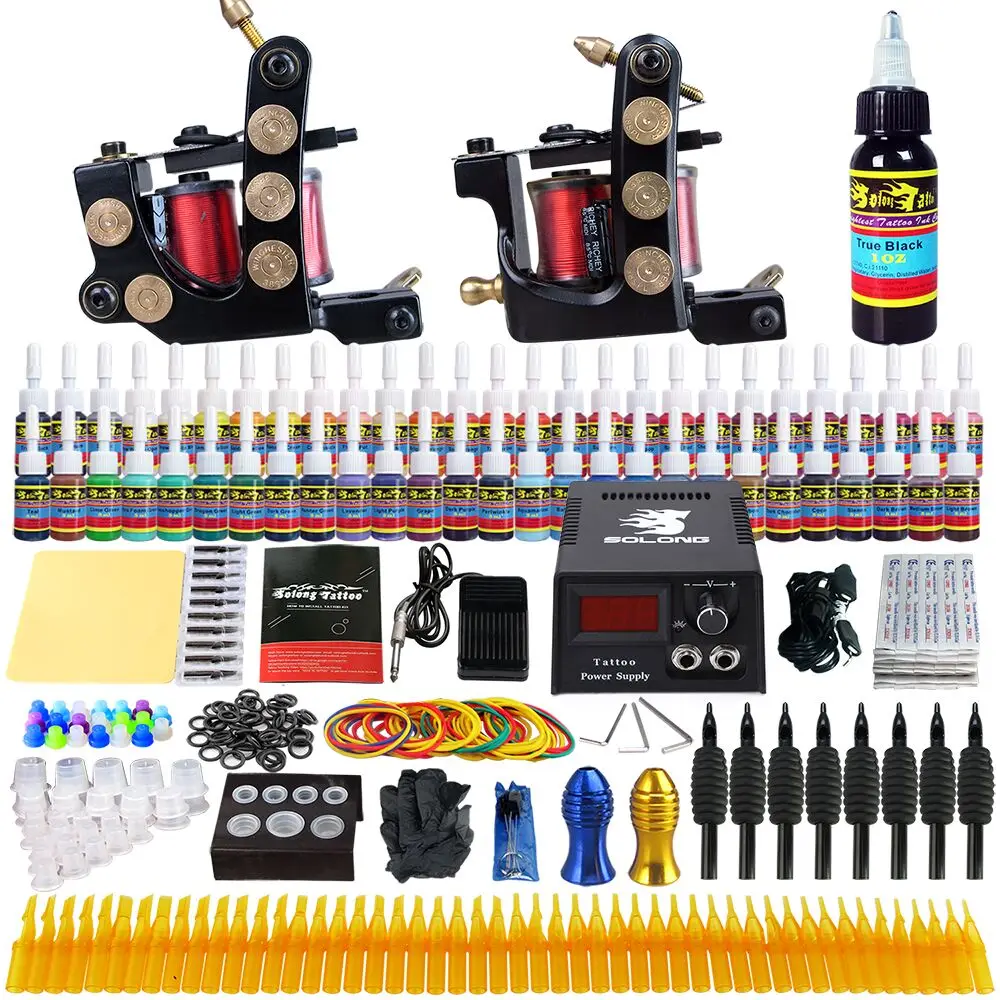 

Solong Professional Coil Tattoo Machine Tattoo Kit Full Set 2 Machine Sets