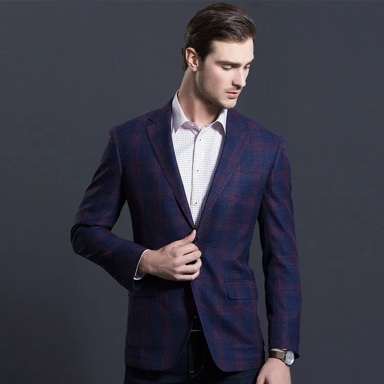 

Two buttons notch Lapel 70% wool fabrics latest coat pant designs men suits wedding, Dark blue