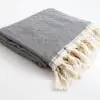 Cotton Turkish Blanket Throw with Fringe For Picnic Camping Beach