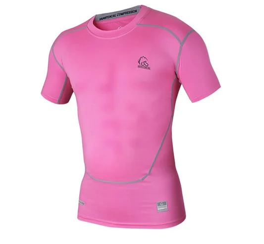 mens pink compression shirt