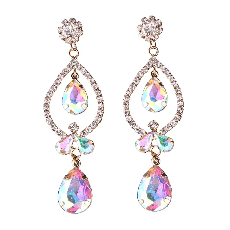 

Alloy diamond drop earrings hot selling products, N/a