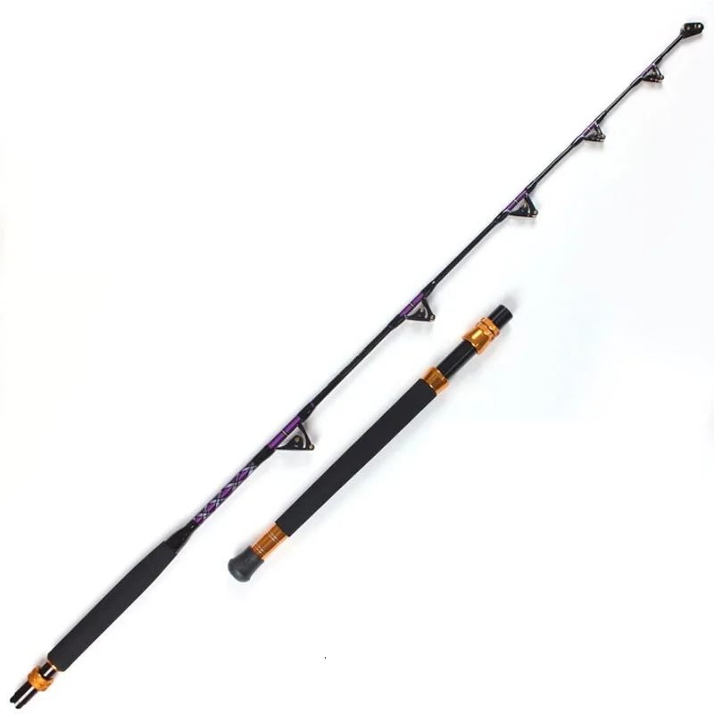 High Carbon strong power double roller guides game / trolling rod 50kgs 1.80m boat rod saltwater fishing rod