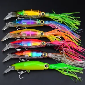 14 cm 40g Squid Fishing Lure Minnow Hard Bait 1/0# Hook Fishing Tackle Lure 3D eyes Top Quality