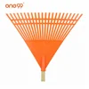 2019 hot sale 22 teeth tines orange triangle plastic big garden leaf rake