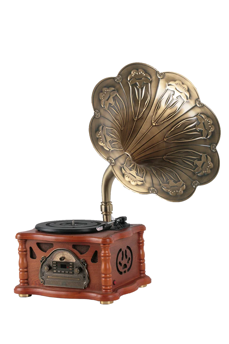 Vintage Antike Messing Grammophon Phonograph Handmade Shiny Brass Gramophone 