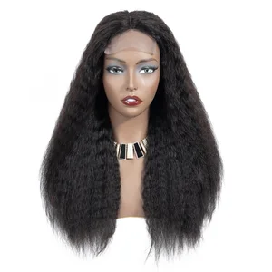 wholesale single donor hair perruque cheveux humain lace 4*4 kinky straight wig