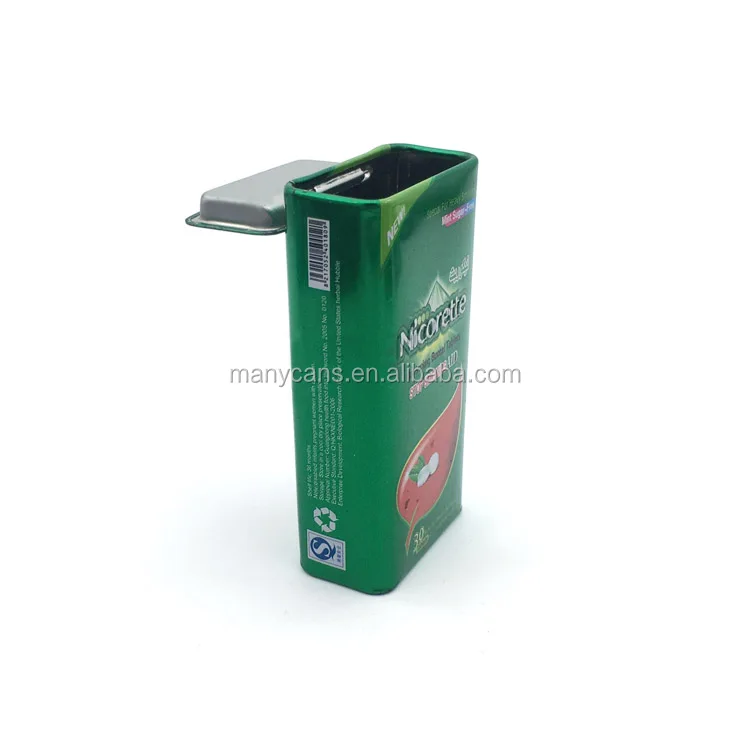 Rectangular Mints Candy Tin Box For Chewing Gum Hinged Tin Box Buy