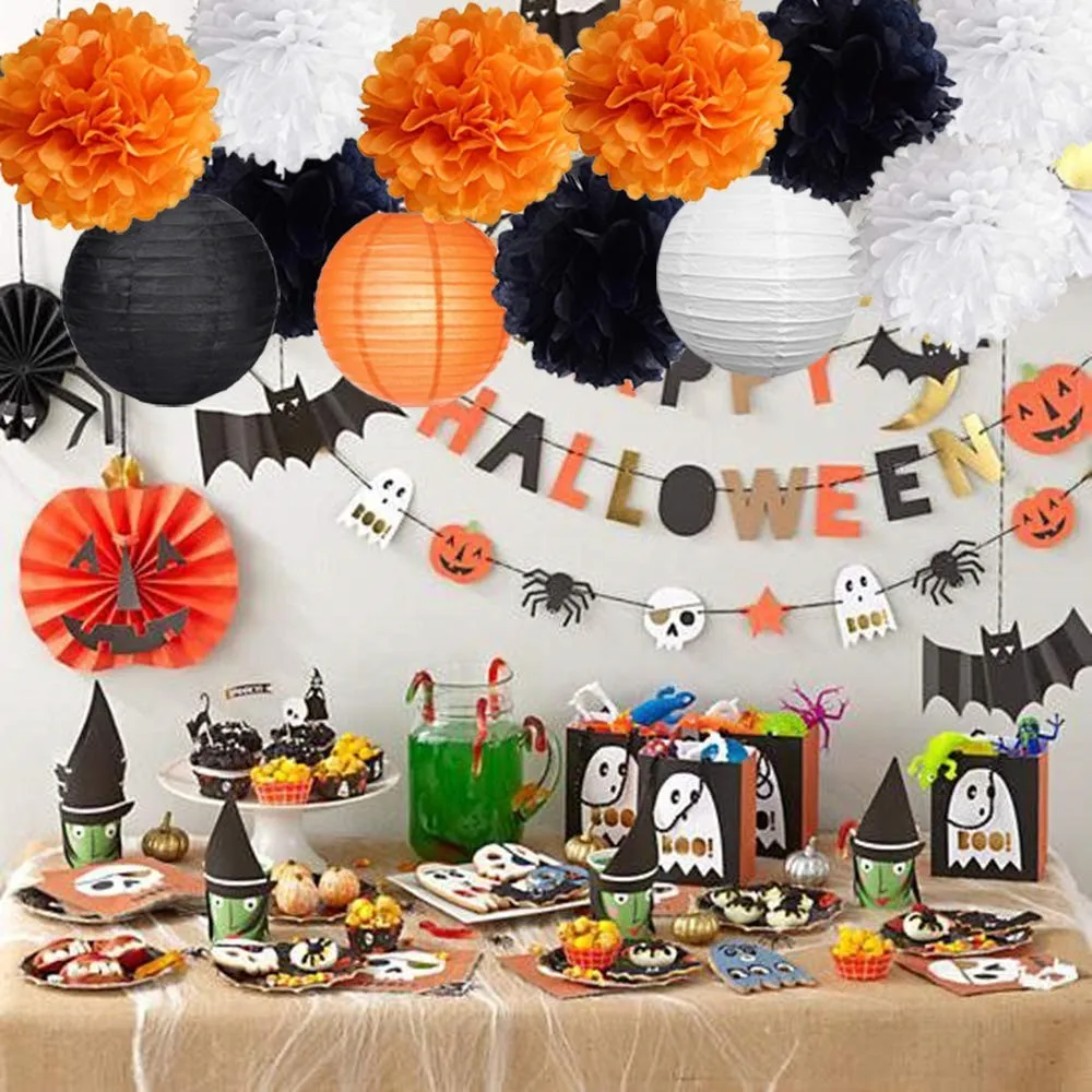 Happy Halloween Party Decorations Kittissue Paper Pom Poms Paper