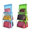 6 Pocket Hanging Handbag Organizer for Bag Collect Wardrobe Closet Dustproof Storage Bag Door Wall Sundry Shoe Bag with hook up