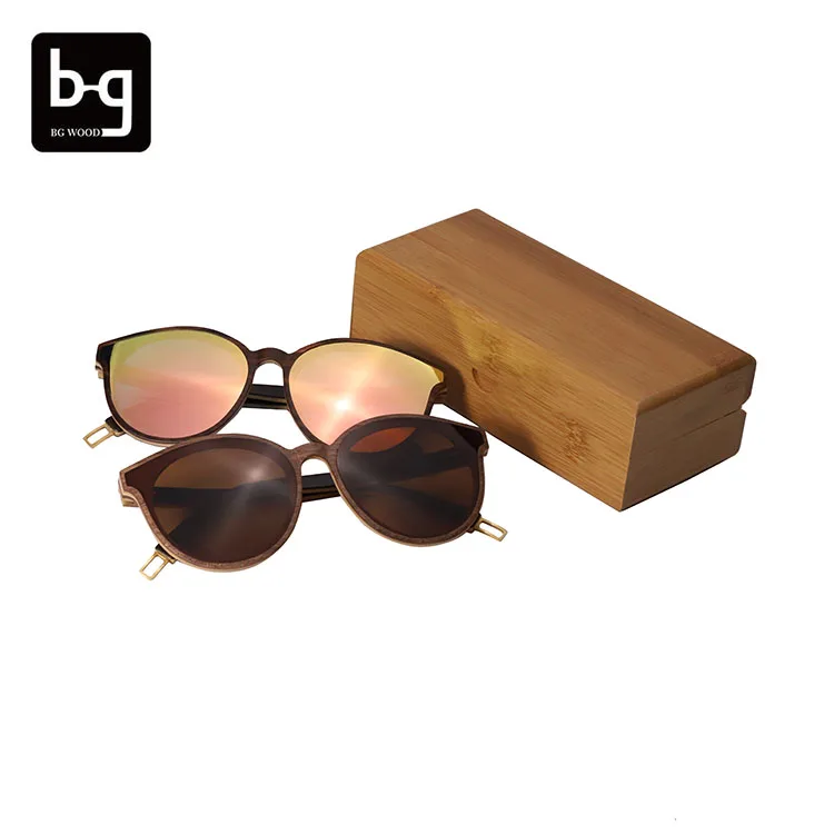 

Wholesale In China Engraved Walnut Wooden Sunglasses With Custom Logo Bamboo Wood Case Polarized Sunglasses
