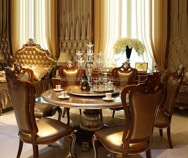 Luxury Dinner Furniture 6 Seater Round Dining Table And ...