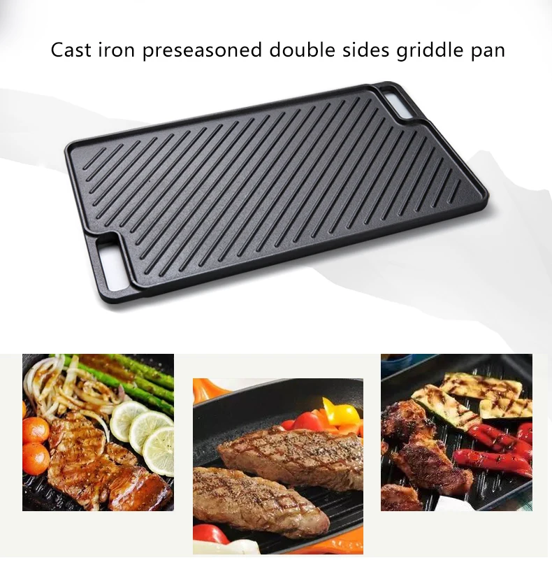 Cast Iron Griddle Grill Pan Reversible Nonstick For Gas Stove