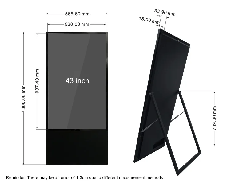 Freestanding restaurant promotion menu board digital signage display
