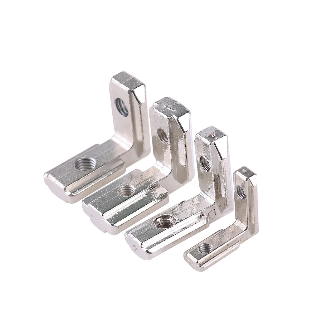 Aluminum Profile Sliding T Slot L Shape Inside Corner Connector Joint Bracket with Screws for Aluminum Profile 4545 Series