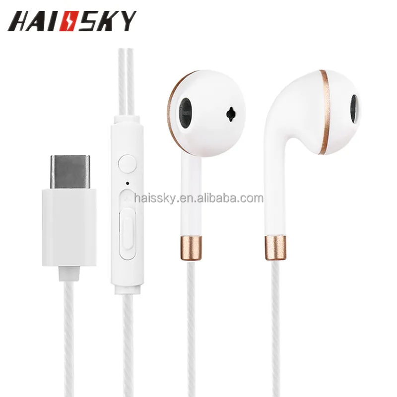 

HAISSKY Type-C Earphones Wired Perfume Line Control With Mic Type C Earbuds For LeEco Le 2 / Max/ Pro For Xiaomi