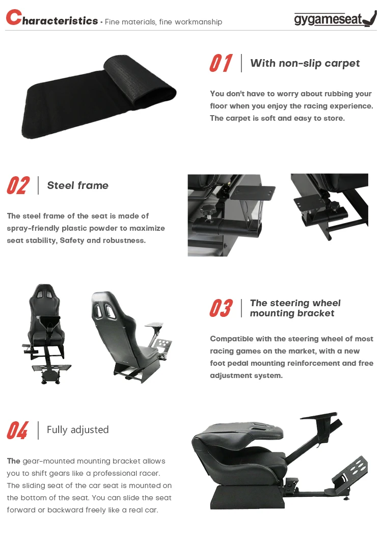 3d Game Machine Sim Racing Cockpit Driver Simulator Playstation Chair For Logitech G25 G27 G29