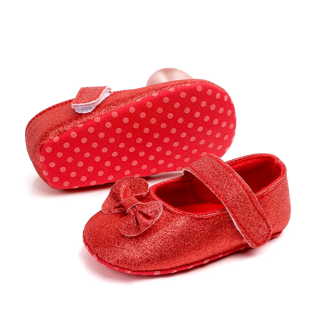 red sparkle baby shoes