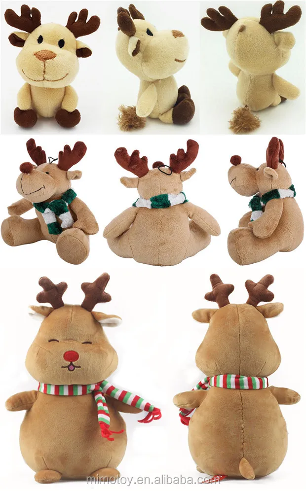 Cheap Plush Toy Deer Keychain Moose Keyring With Scarf Wholesale Mini 