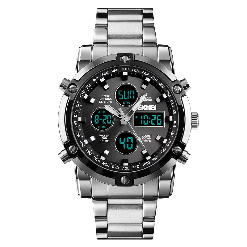 

2019 Best selling watch Skmei 1389 3atm waterproof japan movt quartz watch stainless steel for mens luxury analog watch, 4 colors