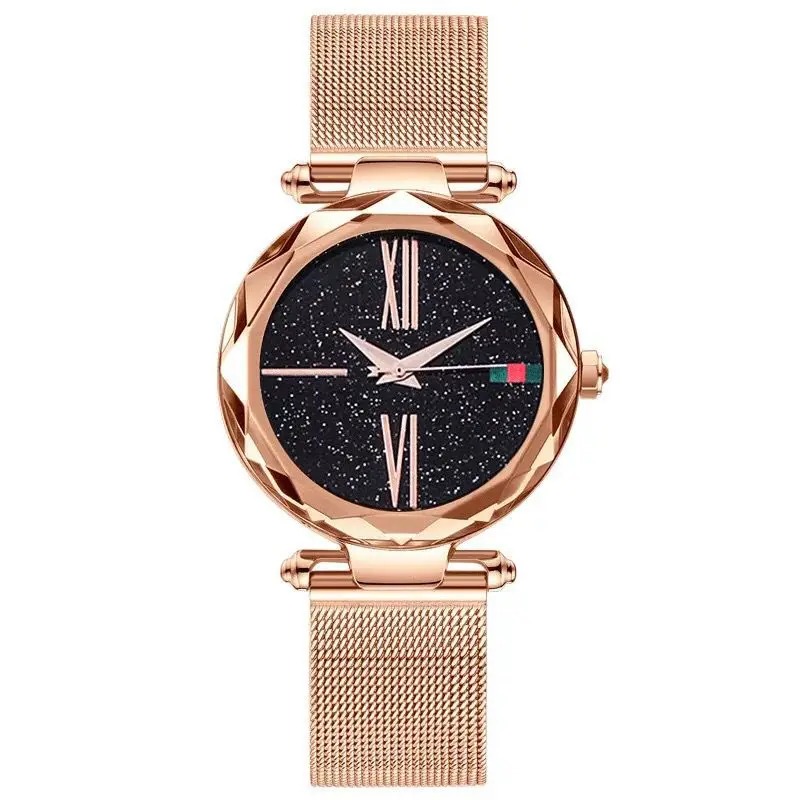 

Fashion Starry Sky Alloy Magnet Buckle Mesh Belt Watch Casual Quartz Shining Star Point Analog Watch For 2019 Ladies Gift