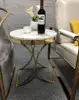 Unique design stanieless steel base marble top end table round corner table for hotel home
