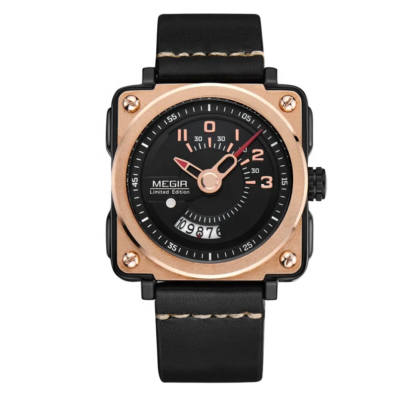 

Megir square big face man watches wrist watch case manufacturer chrono watch wrist men, Ips iprg ipg