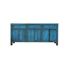 Oriental reproduction handmade reclaimed pine furniture wholesale blue sideboard buffet