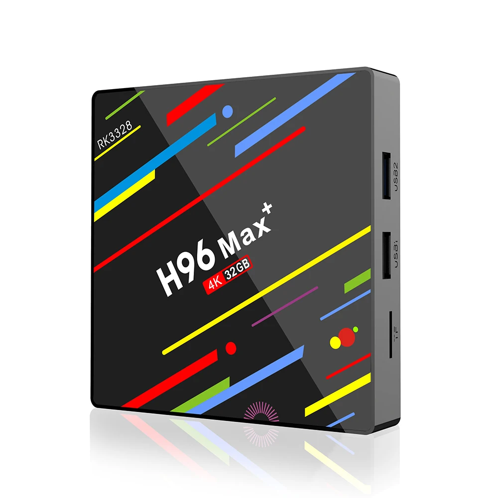 

Newest H96 Max+ with google voice remote RK3328 Quad-Core 64-bit 4gb 32gb dual wifi set top box supports oem