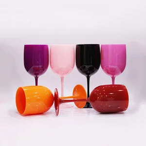 Image of 500ml pink colored polycarbonate champagne wine glass for bar party with logo printed