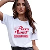 Pizza planet fashion white T-shirt summer tops women