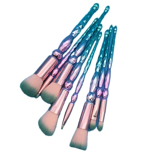 High Quality Private Label 8 Piece Synthetic Hair Cosmetic Makeup Brush Set Crystal Bling Glitter Make Up Brushes 2