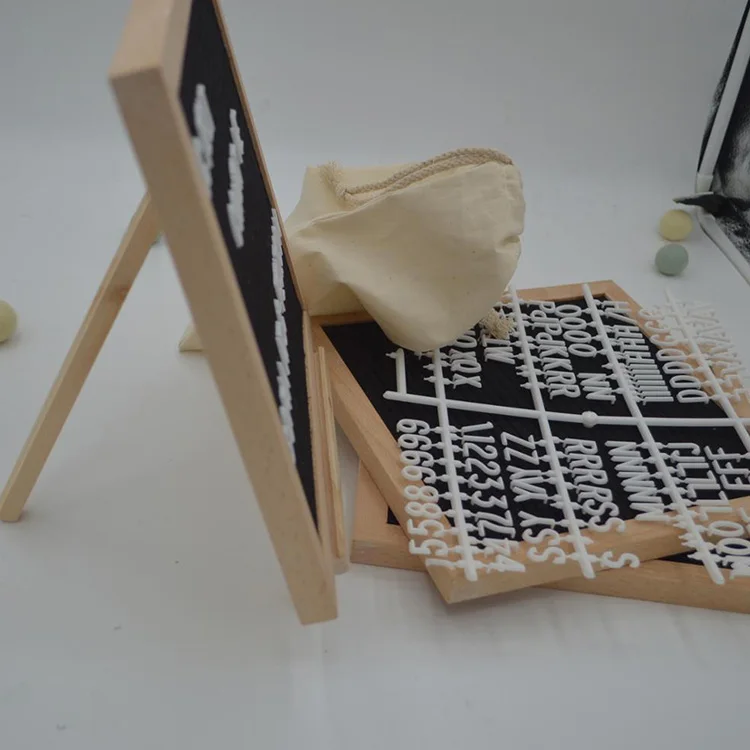 Hot Sale Wooden Frame Slotted Letter Board With Stand