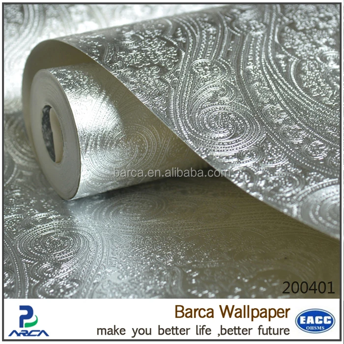 Barca 0401 Eco Friendly 3dホワイトシルバーメタリックpvc壁紙 Buy ホワイトシルバー壁紙 壁紙 塩ビ壁紙 Product On Alibaba Com