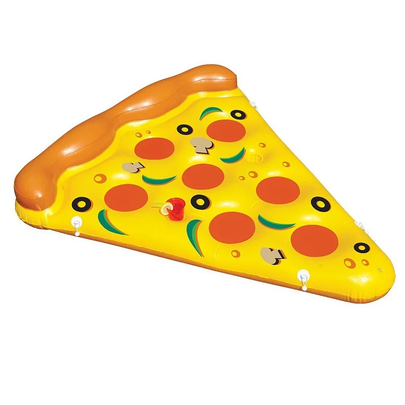 

2019 DS swimming safety PVC adult Beach water air bed pizza slice floating mattress inflatable pizza pool float 180cm, As picture
