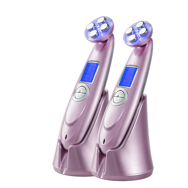 

9901 RF photon beauty by hand held facial care Photorejuvenation ACNE CURE Ultrasonic LED LIGHT, Purple