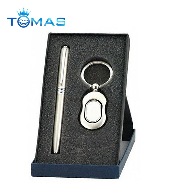 Customized Advertising Gift Pen And Keychain Gift Sets For