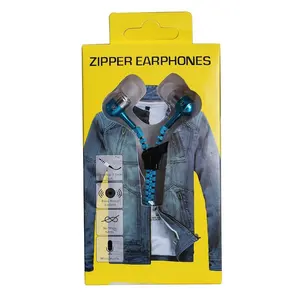 Mobile Sport Earphones Zipper Cable