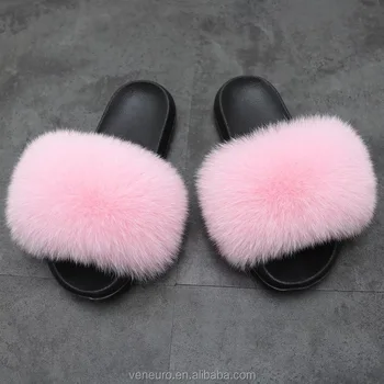 furry sandal slippers