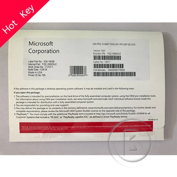 

Windows 10 professional OEM full package English Language DHL free Shipping Original OEM Key 12 Month Guaranteed