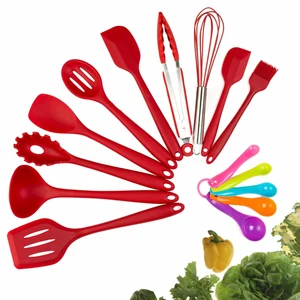 10 Piece Best Silicone Kitchen Non-Stick Cooking Utensil Set Heat Resistant Kitchen Gadgets with Solid Core for Cooking Baking